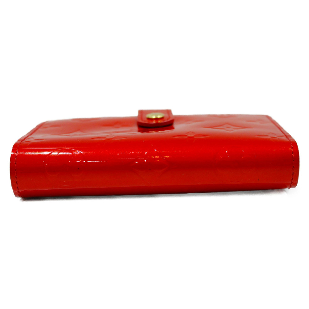 LOUIS VUITTON Porte Monnaie Viennois Vernis Red Bi fold Wallet Coin Purse - Picture 5 of 10